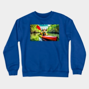 Kayaking Cow Crewneck Sweatshirt